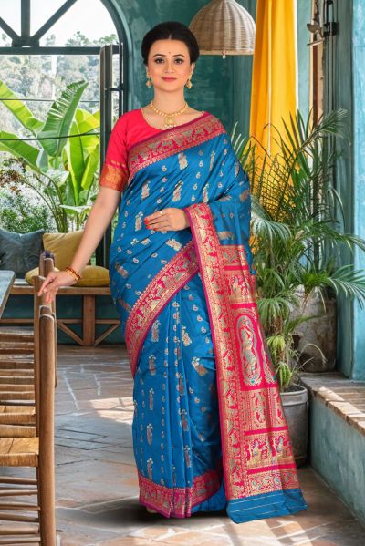 Semi Swarnachari Silk Saree (adi85805)