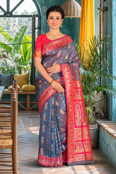 Semi Swarnachari Silk Saree (adi85806)