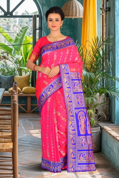 Semi Swarnachari Silk Saree (adi85807)