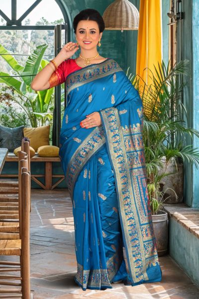 Semi Swarnachari Silk Saree (adi85809)