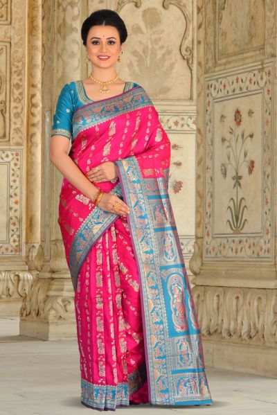 Semi Swarnachari Silk Saree (adi85840)