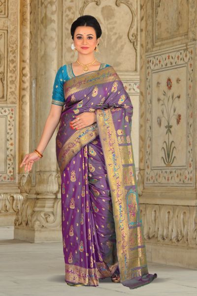 Semi Swarnachari Silk Saree (adi85841)