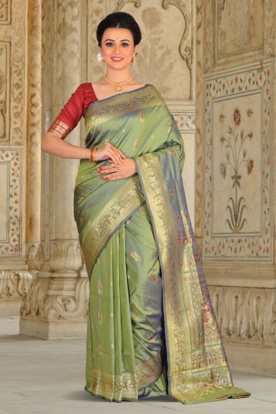 Semi Swarnachari Silk Saree (adi85843)