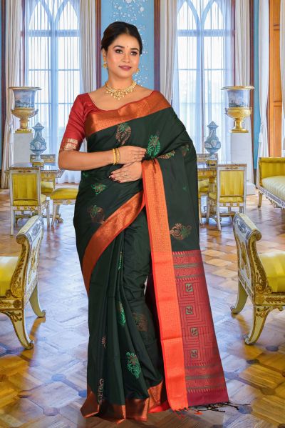 Semi Maheshwari Silk Saree (adi85936)