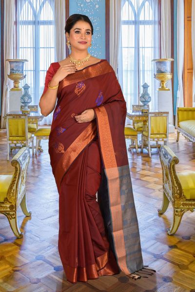 Semi Maheshwari Silk Saree (adi85937)