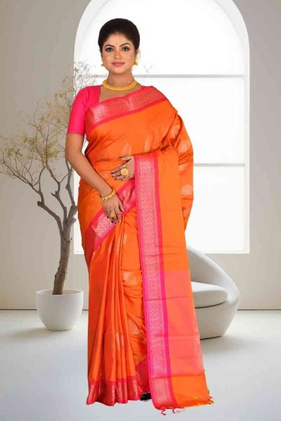 Semi Maheshwari Silk Saree (adi86012)