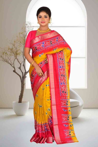 Bhagalpuri Gicha Printed Silk Saree (adi86016)