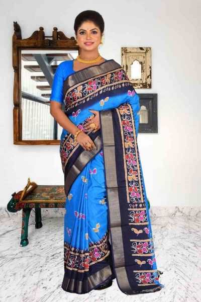 Bhagalpuri Gicha Printed Silk Saree (adi86024)