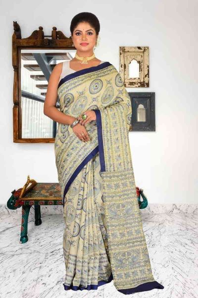 Bhagalpuri Gicha Printed Silk Saree (adi86034)