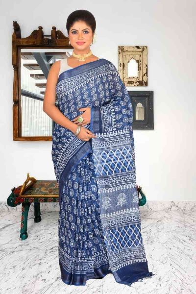 Linen Cotton Saree (adi86036)