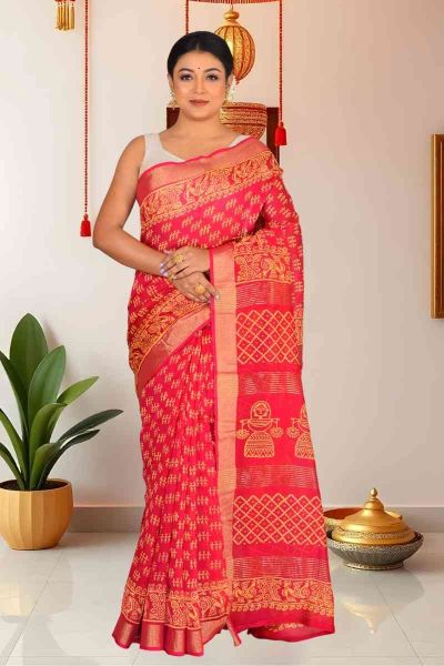 Cotton Chanderi Saree (adi86093)