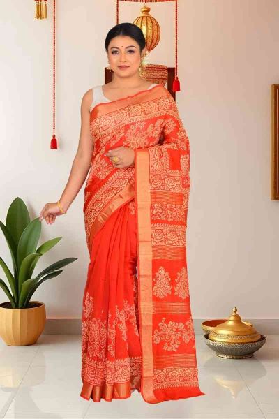 Cotton Chanderi Saree (adi86094)