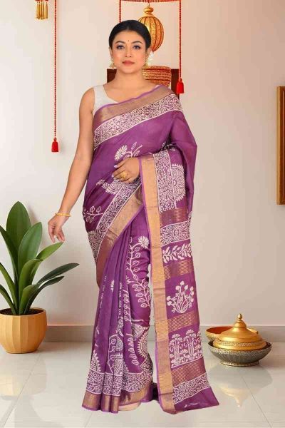 Cotton Chanderi Saree (adi86100)