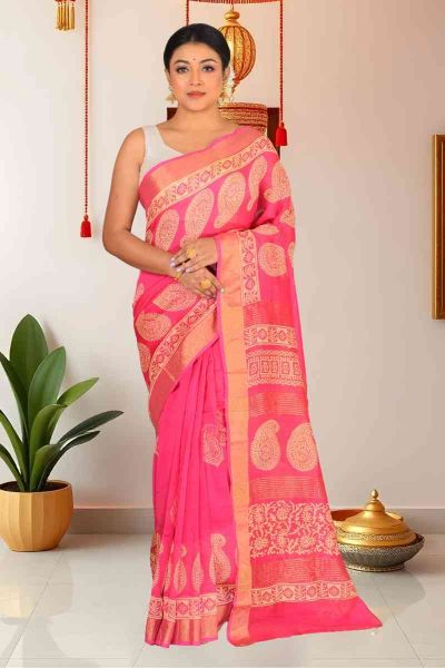 Cotton Chanderi Saree (adi86115)