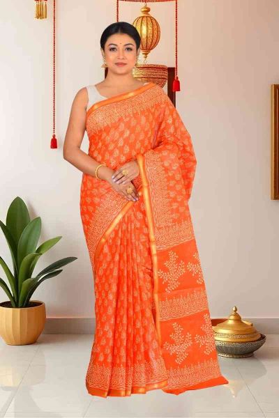 Cotton Chanderi Saree (adi86120)