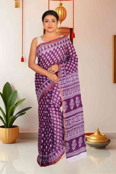 Malmal Cotton Saree (adi86129)