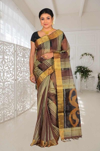 Semi Ikkat Silk Saree (adi86193)