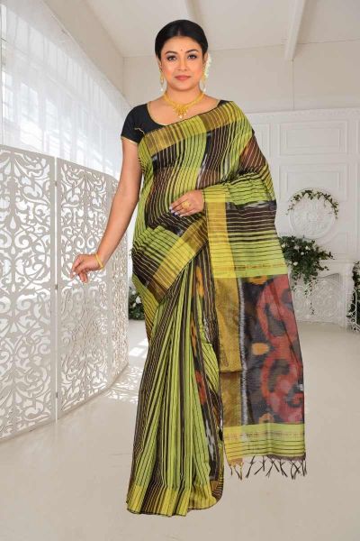 Semi Ikkat Silk Saree (adi86195)