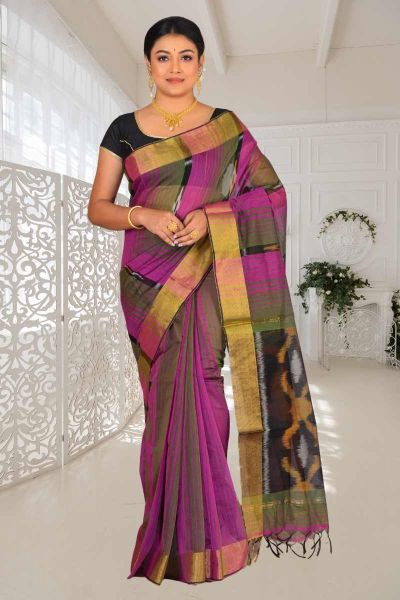 Semi Ikkat Silk Saree (adi86197)