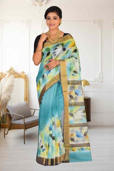 Cotton Chanderi Saree (adi86225)