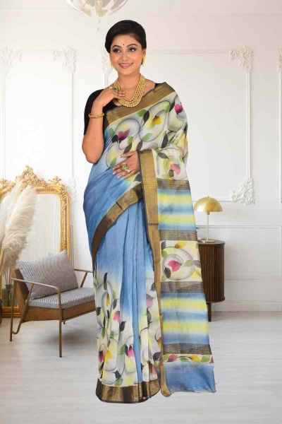 Cotton Chanderi Saree (adi86227)