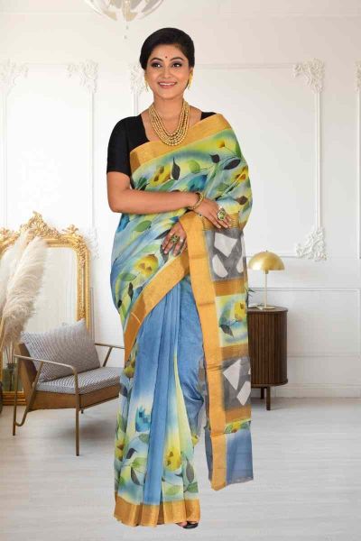 Cotton Chanderi Saree (adi86230)