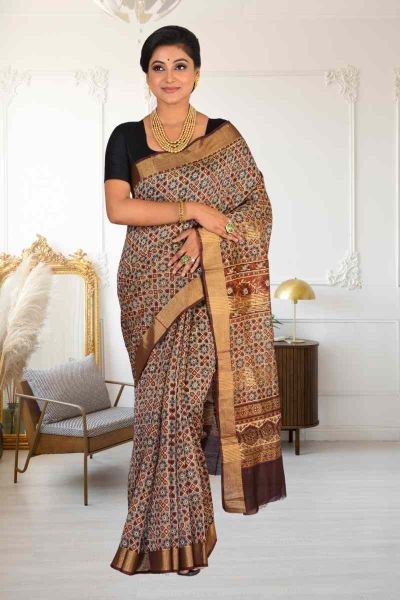 Cotton Chanderi Saree (adi86245)