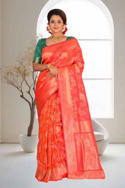 Semi Katan Silk Saree (adi86344)