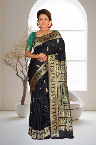 Semi Swarnachari Silk Saree (adi86349)