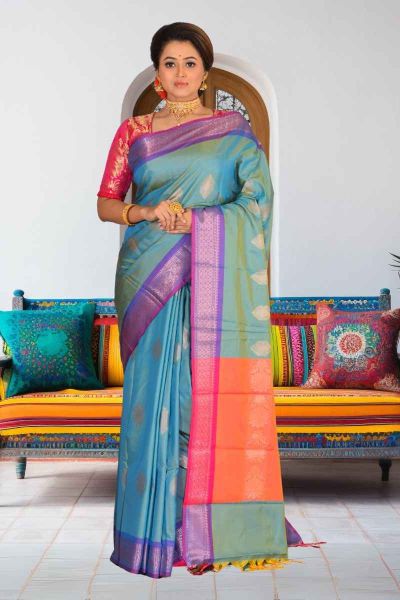 Semi Maheshwari Silk Saree (adi86370)