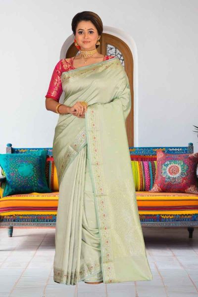 Semi Kanjivaram Silk Saree (adi86382)