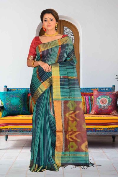 Semi Ikkat Silk Saree (adi86397)