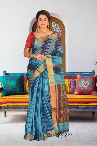 Semi Ikkat Silk Saree (adi86399)