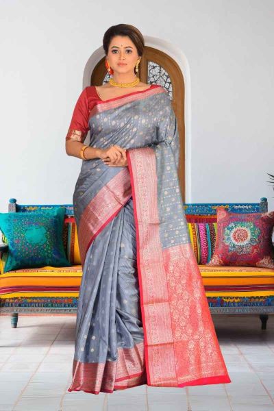 Semi Kanjivaram Silk Saree (adi86405)