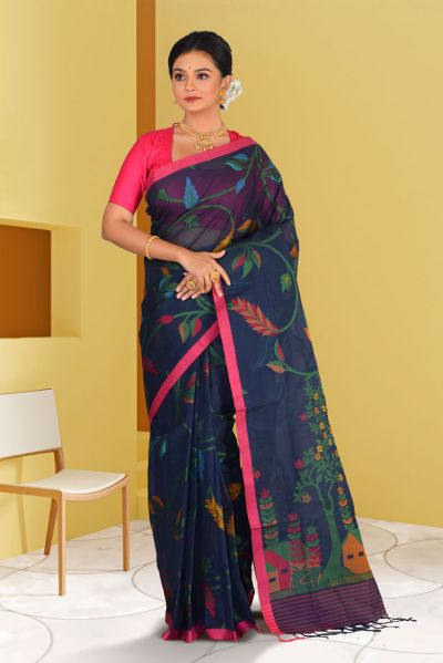 Resham Cotton Saree (adi86492)