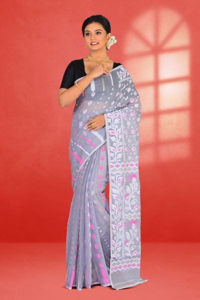 Soft Dhakai Jamdani Saree (adi86504)