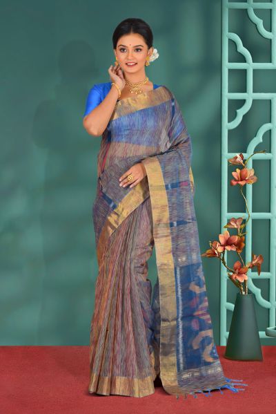 Semi Ikkat Silk Saree (adi86528)