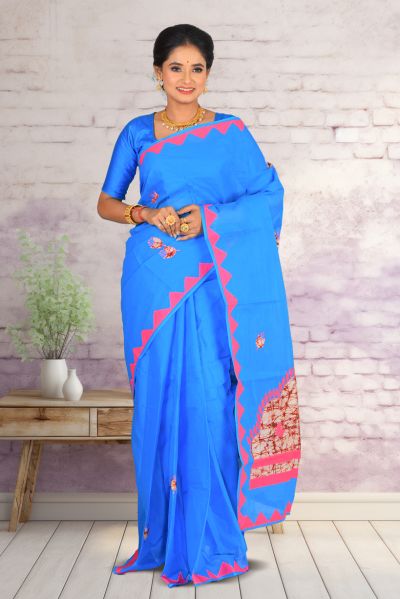 Applic Cotton Saree (adi86726)