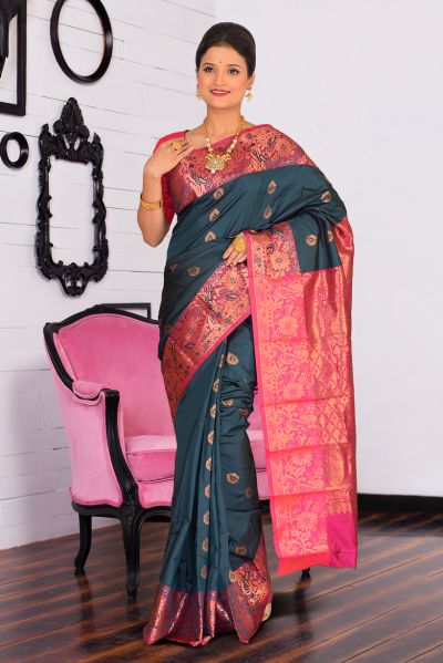 Semi Kanjivaram Silk Saree (adi86783)