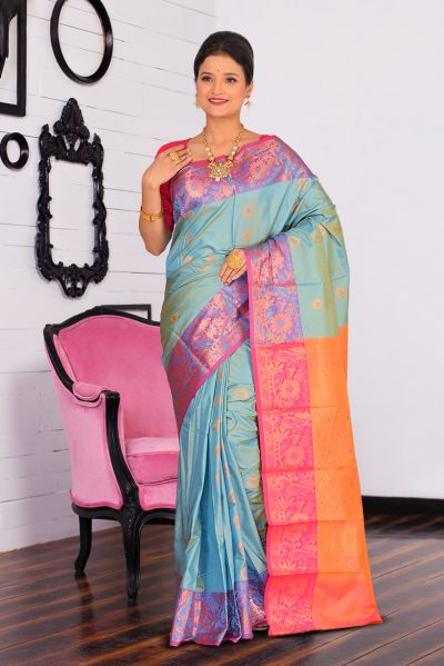 Semi Kanjivaram Silk Saree (adi86784)