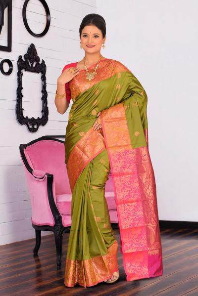 Semi Kanjivaram Silk Saree (adi86785)