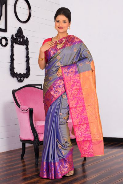 Semi Kanjivaram Silk Saree (adi86786)