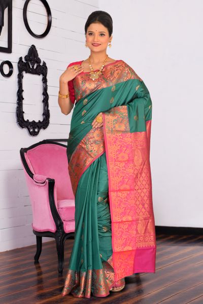 Semi Kanjivaram Silk Saree (adi86791)