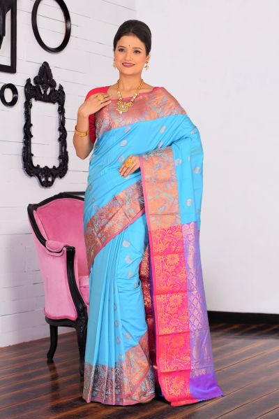 Semi Kanjivaram Silk Saree (adi86796)