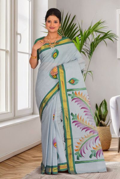 Kerela Cotton Saree (adi86804)