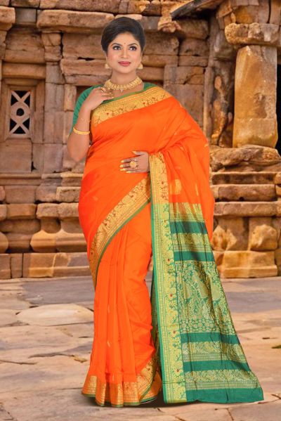 Semi Bomkai Silk Saree (adi87138)