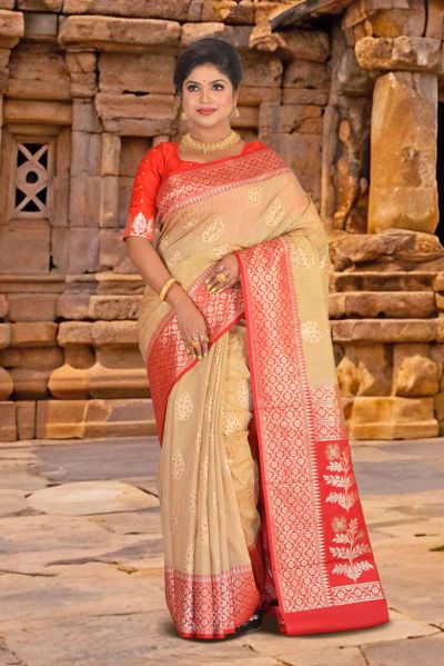 Semi Tussar Benarasi Silk Saree (adi87150)