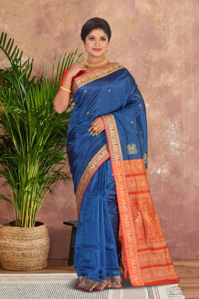 Semi Bomkai Silk Saree (adi87155)