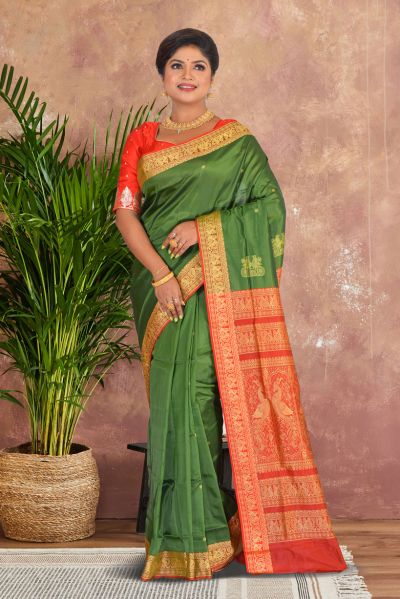 Semi Bomkai Silk Saree (adi87156)