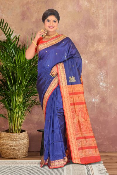 Semi Bomkai Silk Saree (adi87164)